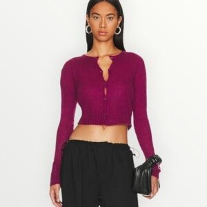 Guizio Mohair cardigan in berry